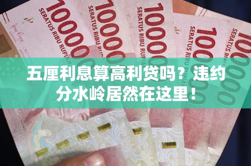 武汉五厘利息算高利贷吗？违约分水岭居然在这里！