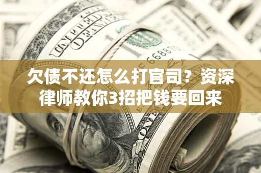 武汉欠债不还怎么打官司？资深律师教你3招把钱要回来