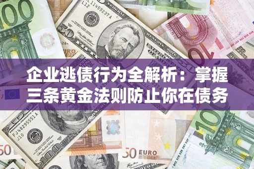 武汉企业逃债行为全解析：掌握三条黄金法则防止你在债务乱局中“踩雷”
