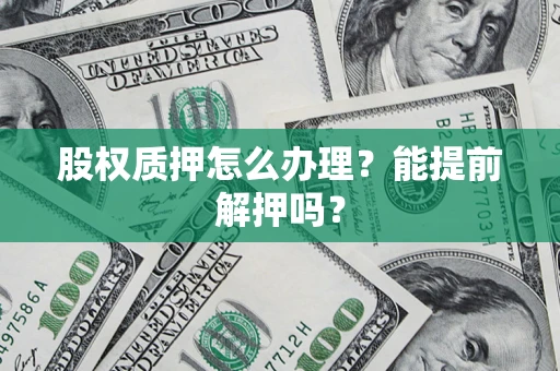 武汉股权质押怎么办理？能提前解押吗？